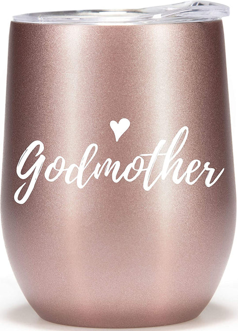 Lovely Godmother Gifts From Godchild 12oz Wine Glass Tumbler Godparent Proposal Announcement Gift Idea Perfect Baptism Keepsake Coffee Mug