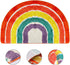 Bathroom Rugs, Jhua Half Round Area Rug Rainbow Indoor Floor Mat, Non Slip Half Circle Rug Fluffy Carpet, Soft Fuzzy Shaggy Throw Rugs for Living Room Bedroom Bathroom Kitchen Home Decor (31.5x19.7in)