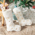 SherryDC Faux Fur Snowflake White Christmas Stockings Set of 2 Fireplace Xmas Decoration Holder (Silver + Gold)