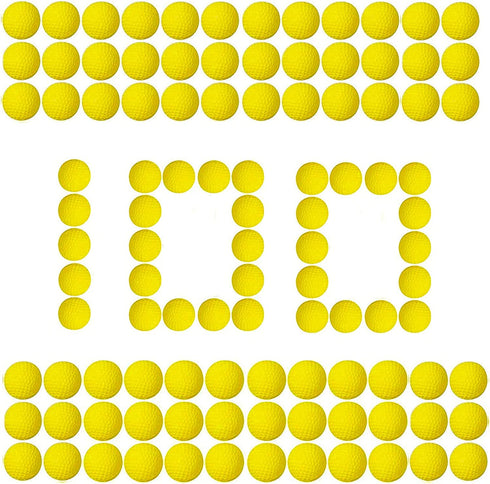 LemoHome Yellow Bulk Foam Bullet Ball 100-Round Replacement Refill Pack, Compatible with Nerf Rival Blasters Prometheus, Apollo, Zeus, Khaos, Atlas, Artemis, Kronos & Nemesis (Yellow-100)