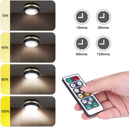 LEASTYLE Under Counter Lights for Kitchen?Wireless LED Puck Lights with Remote Control 6 Pack, Under Cabinet Lighting Battery Operated,Steps Lights Indoor, Stick-up Lights Wireless