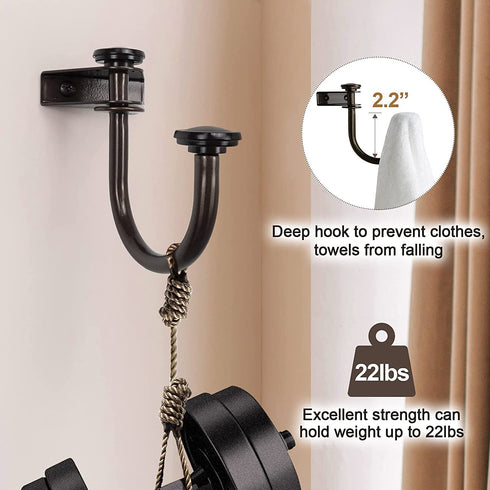 TONIAL Bathroom Hardware Set, Antique Bronze Traditional Upgraded Towel Bar Rack Set 4 Piece - Includes 20" Double Towel Bar, Toilet Paper Holder, Towel Hook, Towel Holder, Bathroom Accessory Set