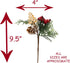 BANBERRY DESIGNS Woodsy Floral Picks Set of 10 Snow Tip Pinecone Red Berries Sprays Wooden Embellishments DIY for Christmas Garlands Wreaths Flower Arrangements Rustic Home Décor