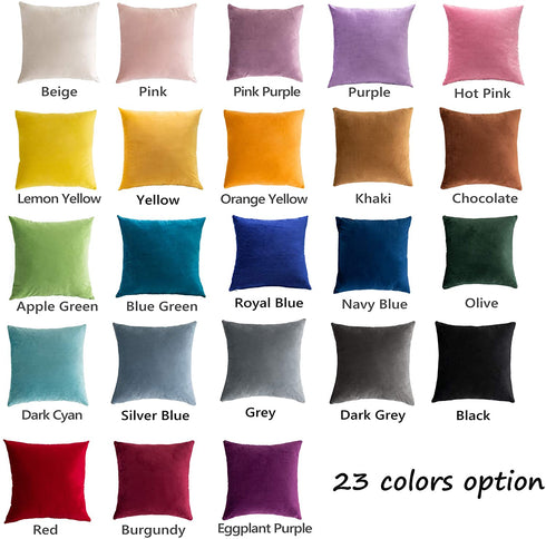 Stellhome Super Soft Velvet Pillow Covers Square Decorative Pillowcase for Bed Couch Sofa Bench, 20 x 20 inch (50 cm), Navy Blue, Pack of 2