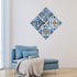 Cortolar Mandala Wall Art Canvas Prints Abstract Boho Painting Pictures Blue Artwork for Bedroom Living Room Bathroom Decor (12"x12"x4pcs)
