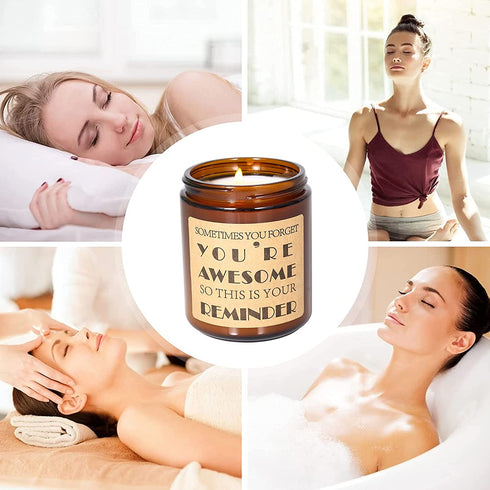 Aromaflare Lavender Scented Candles Gifts for Women Jar Aromatherapy Candle Encouragement Relaxing Gift for Mothers Day, Birthday, Graduation, Anniversary