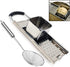 Premium Grade Stainless Steel Spaetzle Maker with Comfort Grip Handle, Stainless Steel Spider Strainer Skimmer Spoon Pasta Strainer, Homemade German Egg Noodle Dumpling Making Tool Set