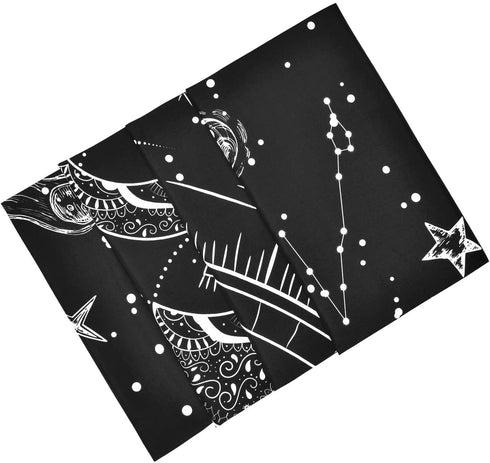 Sun and Moon Tapestry Black and White Tapestries Stars Starry Wall Tapestry Constellation Tapestry Black Tapestry Wall Hanging for Room Wall Decor (59.1 — 82.7 inches)