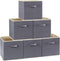 Lifewit Collapsible Storage Cubes 11 Inch Foldable Fabric Bins Multi-Color Organizers Decorative Organizing Baskets for Shelves for Closet, Utility Room, Storage Room Set of 6 Grey