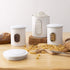 Deppon Stainless Steel Bread Box and 3-Piece Airtight Canister Set, Large Capacity with Clear Window for Kitchen Counter, White