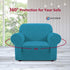 iCOVER Chair Sofa Slipcover, One Piece High Stretch Armchair Couch Cover, Machine Washable Spandex Jacquard Fabric, Bottom Elastic Easy to Install, Non-Slip Furniture Protector,Peacock Blue