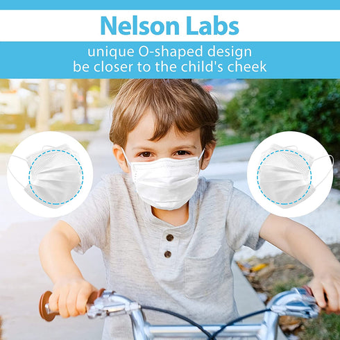SKYPRO 50PCS Medical Grade ASTM Level 1 Standard 3-Ply Kids White Disposable Face Mask Protective PPE