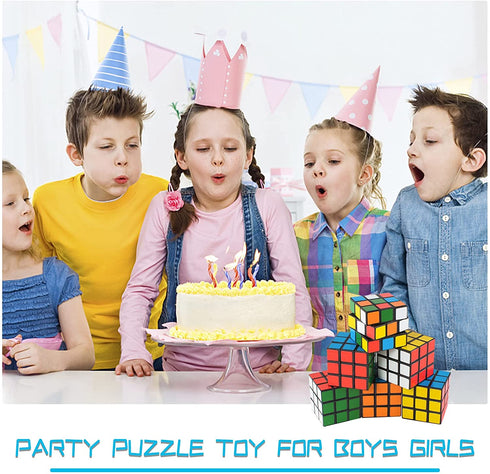 6 Pack Mini Rubix Cubes Tiny 3x3x3 Color Puzzle Cube Toys Stress Relief Party Game Toy to Boys and Girls for Favors Birthday Gifts Party Supplies