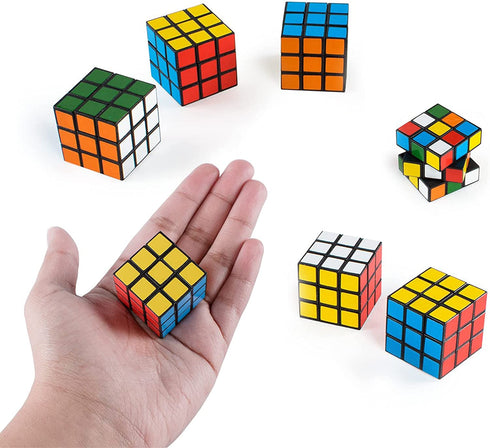 6 Pack Mini Rubix Cubes Tiny 3x3x3 Color Puzzle Cube Toys Stress Relief Party Game Toy to Boys and Girls for Favors Birthday Gifts Party Supplies