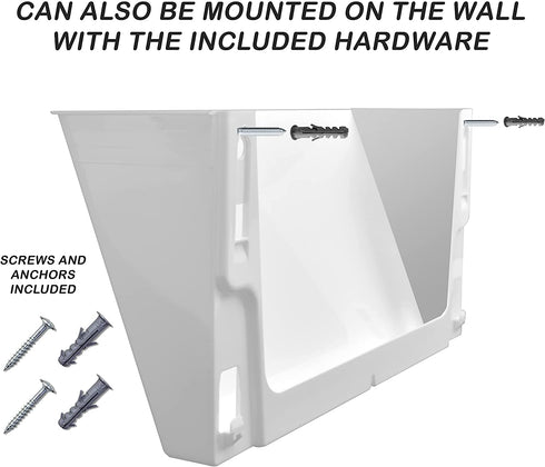 Acrimet 3 Pockets Wall Mount File Holder Organizer Letter Size, White Color (Hangers Included)