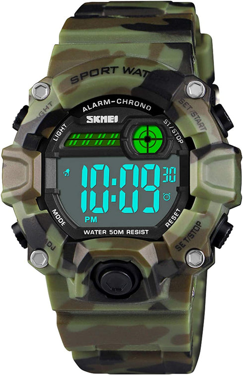 CakCity Boys Camouflage LED Sports Kids Watch Waterproof Digital Electronic Military Wrist Watches for Kids with Silicone Band Alarm Stopwatch Watches Age 5-10