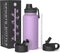 Macrosaving Water Bottle with Straw (27oz), 3 Lids, Double Wall Vacuum Stainless Steel Sports Insulated Water Bottle, Leakproof BPA Free Personalized Water Bottle Travel Thermos for Biking, Hiking