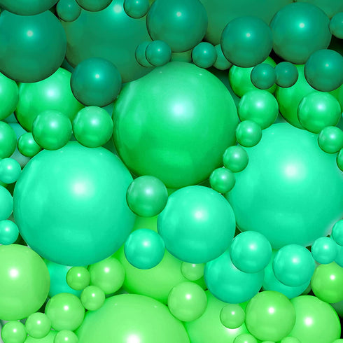 168 Pack 18/10/5 Inches Wedding Latex Balloons Different Size Garland Arch Kit Balloons for Wedding Birthday Party Decorations (Gradient Green)