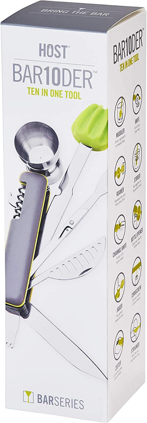 HOST Bar10der 10 in 1 Tool in Green, One, Grey