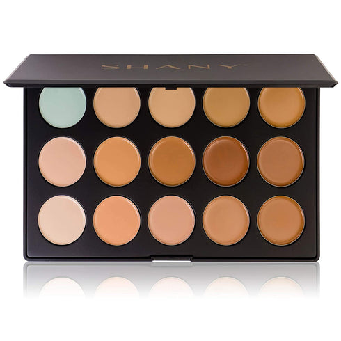 SHANY Professional Cream Foundation and Camouflage Concealer - 15 Color Palette