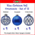 Sleetly Blue Ornaments for Christmas Tree Shatterproof Ball Decorations, 3.15", Set of 12