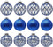 Sleetly Blue Ornaments for Christmas Tree Shatterproof Ball Decorations, 3.15", Set of 12