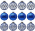 Sleetly Blue Ornaments for Christmas Tree Shatterproof Ball Decorations, 3.15", Set of 12