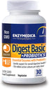 Enzymedica, Digest Basic + Probiotics, Gentle Enzymes for Digestive Health, Breaks Down Carbs, Fats and Proteins with Protease, Amylase and Lipase, 750 Million CFU, Vegetarian, 30 Capsules