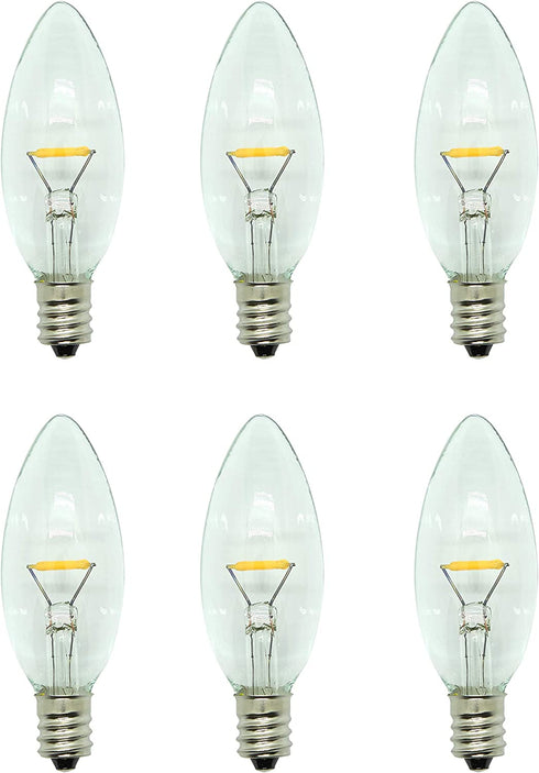 Celestial Lights Six LED Window Candle Replacement Bulbs for Plug-in Window Candles - Works with All Sensor, Timer, or Switch Models