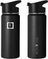 IRON °FLASK Sports Water Bottle - 14 Oz, 3 Lids (Spout Lid), Leak Proof, Vacuum Insulated Stainless Steel, Double Walled, Thermo Mug, Metal Canteen