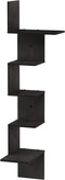 Furinno Rossi Wall Mounted Shelves, 5-Tier Rectangle, Espresso/Black