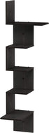 Furinno Rossi Wall Mounted Shelves, 5-Tier Rectangle, Espresso/Black