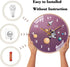 QINFIEY 12 Inch Silent Movement Kids Wall Clock, Non Ticking Children Round Wall Clock Battery Operated Space Travel Style Decor Children Clock for Home School Girls Bedroom Living Room (Pink)