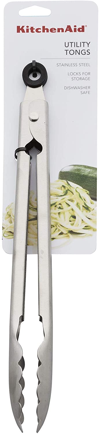 KitchenAid Stainless Steel Utility Tongs, 10.28 Inch
