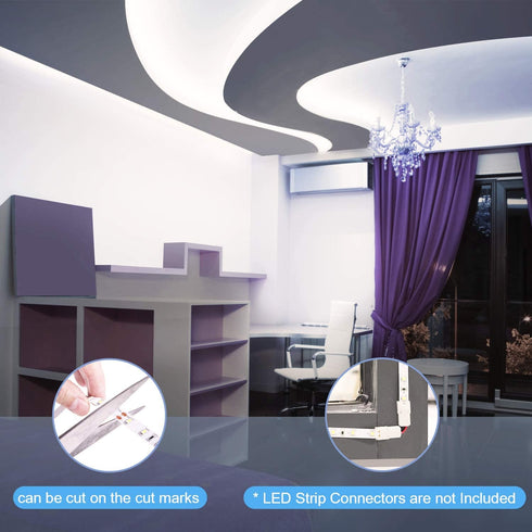 Nexillumi 32.8ft 600 LEDs Cold Daylight White LED Strip Lights