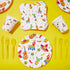 144 Pieces Let's Fiesta Disposable Dinnerware Set for Birthday Party Supplies, Cinco de Mayo Paper Plates, Yellow Cutlery, Cups, Napkins (Serves 24)