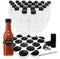 GMISUN Mini Hot Sauce Bottles 5 oz - 24 Pack Woozy Bottles with Black Caps, Shrink Capsules, Dripper Inserts, Funnel and Labels, Small Glass Bottle Dispenser for Homemade Hot Sauces, Dressings, Juice