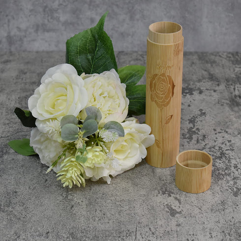 Set of 2 Eco Bamboo Scattering Urn Tube for Human-Pet Ashes, Small Urns for Human Ashes, Mini Biodegradable Spreading Urns for Adult Ashes Male Female Dog(9" x2)