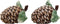 A Pair of Pine Cones with Stem and Leaves Salt and Pepper Shakers