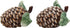 A Pair of Pine Cones with Stem and Leaves Salt and Pepper Shakers
