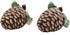 A Pair of Pine Cones with Stem and Leaves Salt and Pepper Shakers