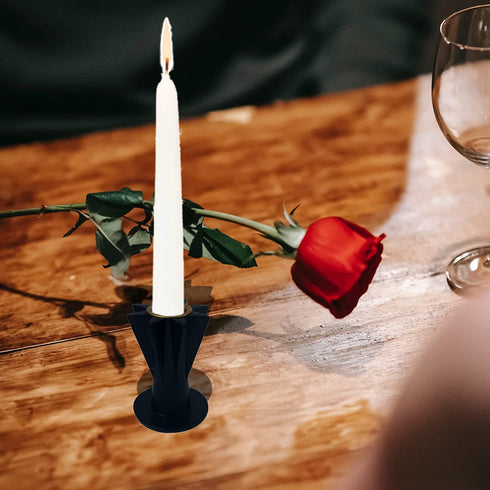 Akilik Black Candlestick Holder Resin, Set of 2 Taper Candle Holder for Dinning, Home Decor, Party, Candle Holders for Candlesticks