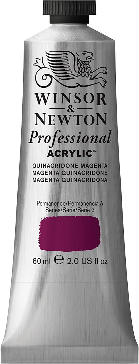Winsor & Newton Professional Acrylic Color Paint, 60ml Tube, Quinacridone Magenta