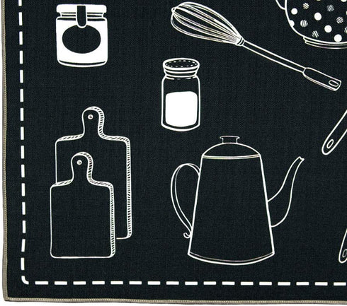 Carvapet 2 Piec Non-Slip Kitchen Rug TPR Non-Skid Backing Mat for Doorway Bathroom Runner Rug Set, Geometric Design (17"x48"+17"x24")
