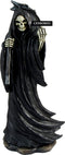 DWK - Grim Grouch - Reaper Harbinger of Death with Middle Finger Flipping The Bird Statue Satire Figurine Halloween Party Novelty Gothic Home Decor Accent, 8-inch