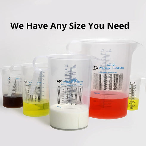 Half Gallon 64oz (2 quart) Measure Pitcher- Convenient Conversion Chart-Strong Food Grade - Great for Lawn, Pool and Spa Chemicals, Ag, Home Hobbies, Lye, Cooking, Shop Motor Oil and Fluids by Turnah