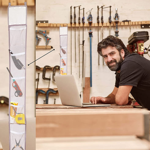 Hanging Mesh Shower Caddy Organizer with 6 Pockets Mesh Shower Organizer Shower Curtain Caddy Mesh Design for Bathroom Accessories (3)