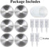 Fermentation Lids, 6 Set Fermentation Kit for Wide Mouth Jars, 6 Stainless Steel Fermenting Lids with 24 Silicone Grommets, 6 Airlocks, 6 Silicone Rings(Jars Not Included)