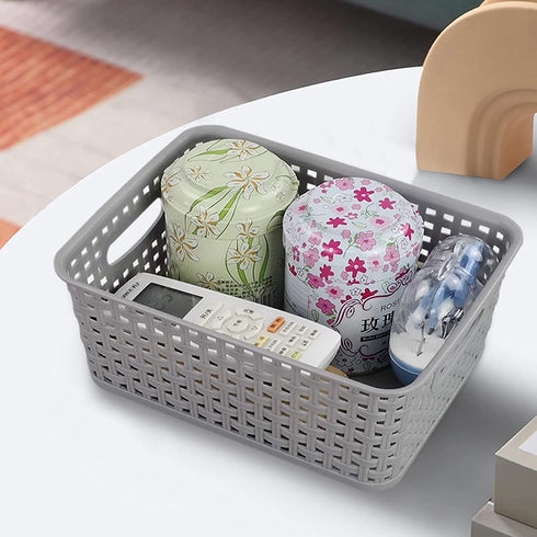 Cand Plastic Storage Baskets/Bins, 4-Pack, Gray