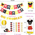 Danirora Mickey Oh Twodles Party Decorations, Mickey Mouse 2nd Birthday Party Packs for Kids Mickey Balloons Mickey Banner